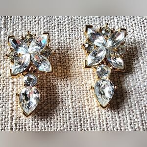 Vintage Monet clear rhinestone post earings. Perfect for a wedding. 1990's